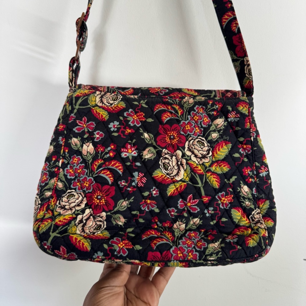 Vera Bradley Bag Floral Quilted Crossbody Foldover Snap - Picture 6 of 15